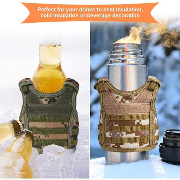 Taktisk Mini Ölväst, 2-pack Molle Öljacka Kamouflage Be