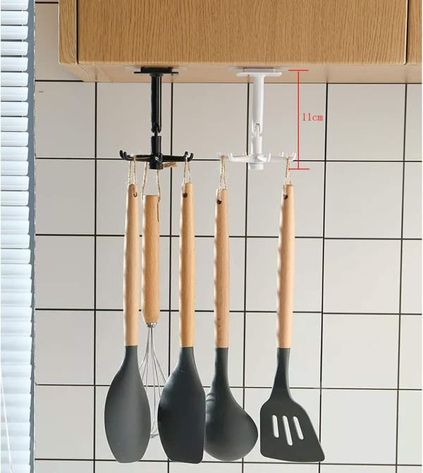 Sett med 4 stk. 360° roterende kroker, spikerfri roterende stativ, stabilisator[JUN]