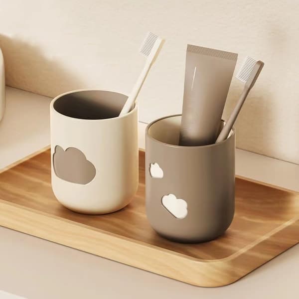 Kreativ Munsköljkopp, Beige och Kaffe, 2-pack