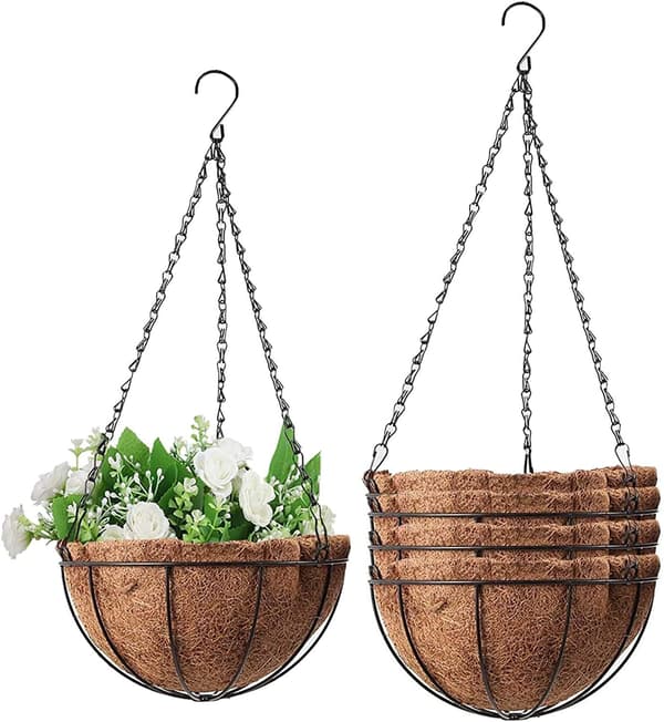 3-pack metallhängande planteringskorg med kokosfiberfoder 25 CM Rou