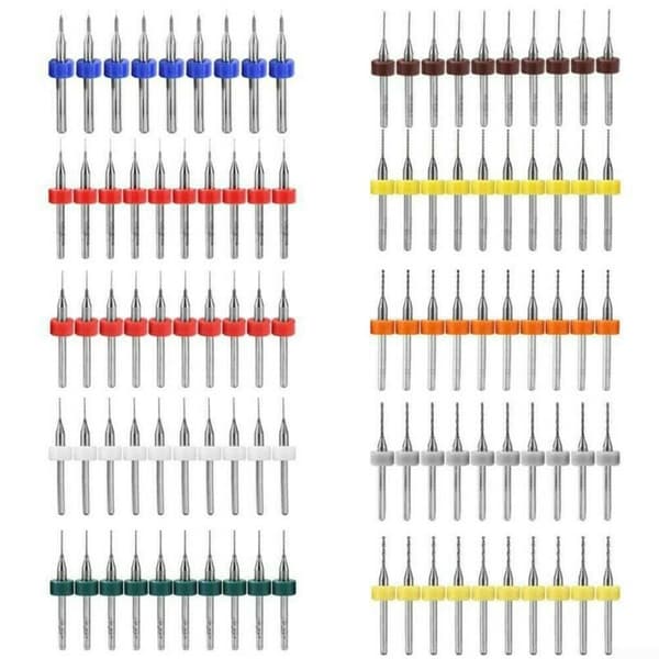 Hårdmetalfræser Roterende CNC Bit Sæt, PCB Bits til og Gravering 10 STK Bor til Arbejde Glasfiber, Træ, Metaller (1,0 mm) 1,0 mm 1.0mm