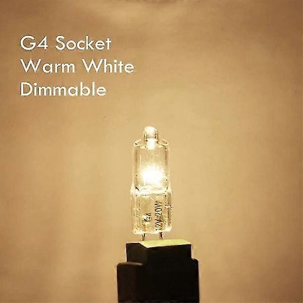 10-pak 20W G4 halogenpærer 12V varmt hvidt lys [JUN]