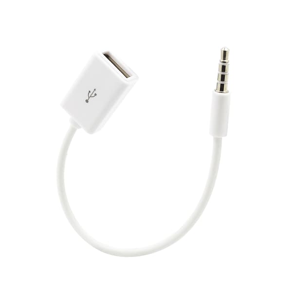 Lydkabel 3,5 mm han til USB hun, USB til aux-jack Lydkabel 3,5 mm konverterkabel til enheder med AUX-lydstik
