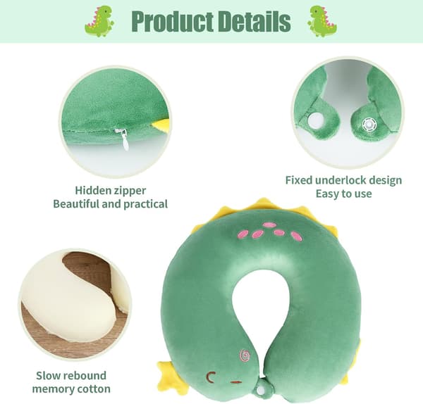 Nackkudde för resor (B) 30*30cm Memory Foam Nackkudde Söt U-formad Resekudde Barnstöd Kudde Resa Cer