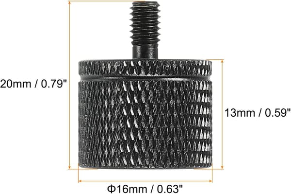 Mikrofonstativadapter 1/4 hun x M4 han kameraskrue, sort 2 stk. size_name M14 x 20 x 12 mm