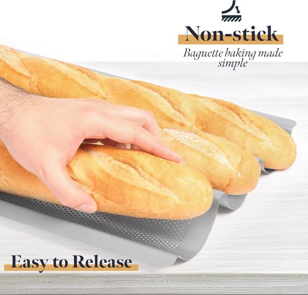Non-stick baguetteform - 38,5 cm x 24,5 cm x 2,4 cm - Perfora