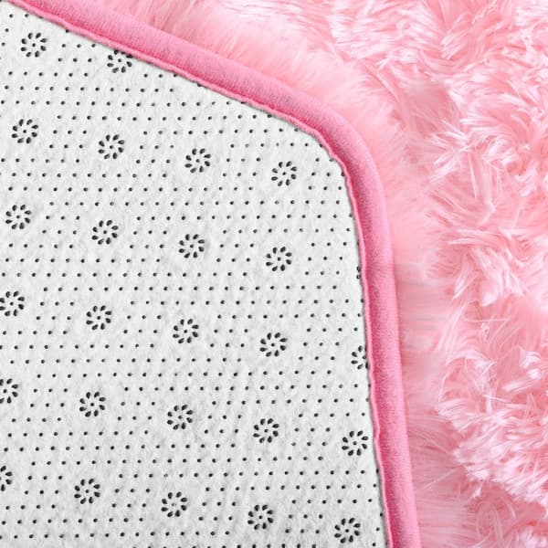Prinsesse Telt Barnematte, Rosa Fluffy Matte for Jenter Slott, Heksagon