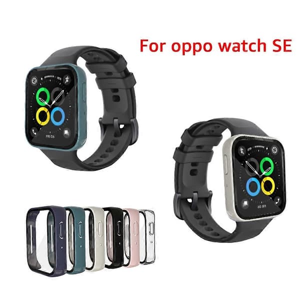 For Watch SE Hard Screen Protector-Tempered Film+Case All-inclusive Bumper-Shell Clear Clear