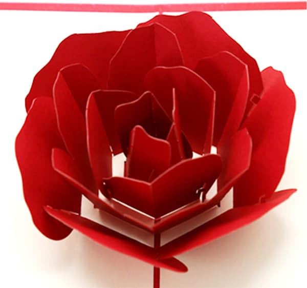 3D pop-up gratulasjonskort for bursdag, ønsker til kone, rosa rose