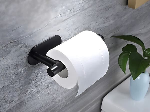 Toalettrullholder svart - Selvklebende, loftdesign i metall