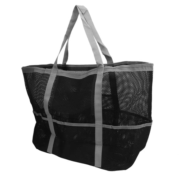 Sammenleggbar nylon skulderveske for strand, multifunksjonell reiseveske for camping, grå