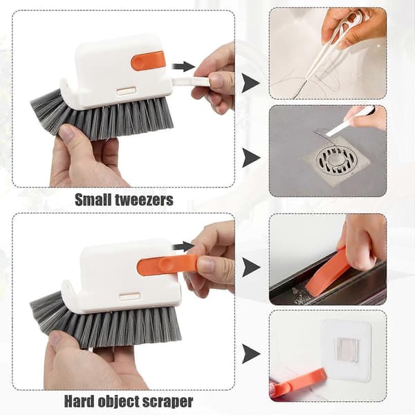 2 pcs Track Cleaning Brush Window Brush - 3 in 1 Multifunction Brush
