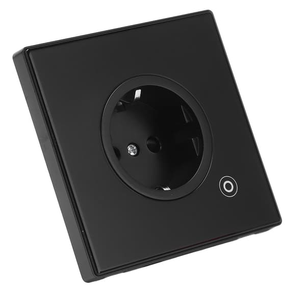 Smart Socket 16A 3000W Moderne Design Multifunksjon Smart Timing Vegguttak EU Plugg 95?245V Svart WiFi-versjon