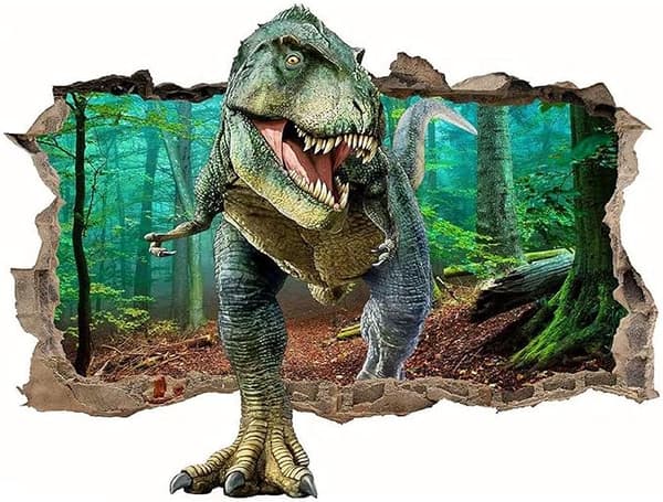 Dinosaur Veggdekor Knuste 3D Dekorative Veggdekaler Avtagbare