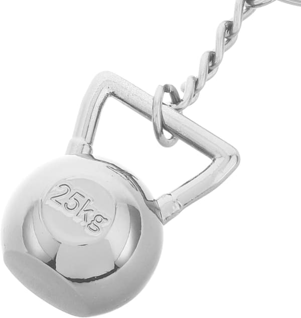 Kettlebell Nyckelring Träningsberlock för Gymälskare, Zinklegering Silver