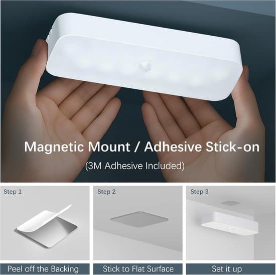 LED Night Light - Night Light with Motion Sensor - Wireless LED Lamp - 3-pack - White Light 6000k - Magnetic - With Light, Day/Night and Motion Detection