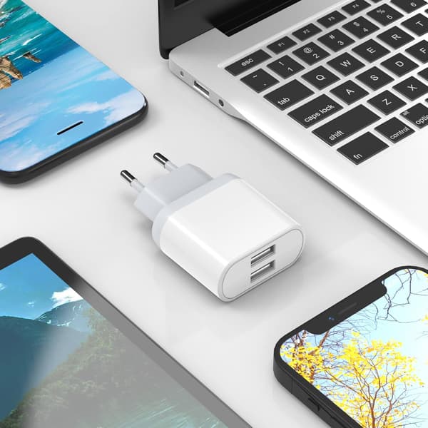 USB-uttak, 3-pakning 2.1A/5V lader for iPhone 11 Pro Max XS XR X