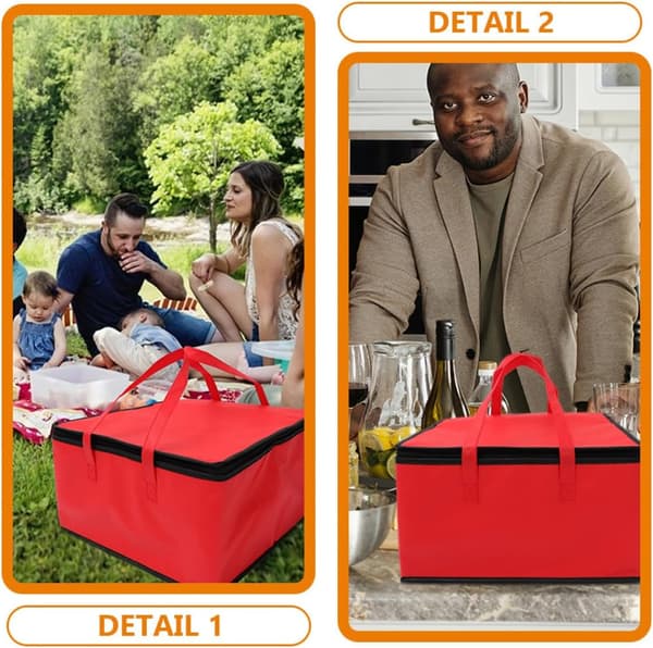 Large Capacity Insulated Pizza Bag with Thermal Insulation and Durable Non-Woven Fabric