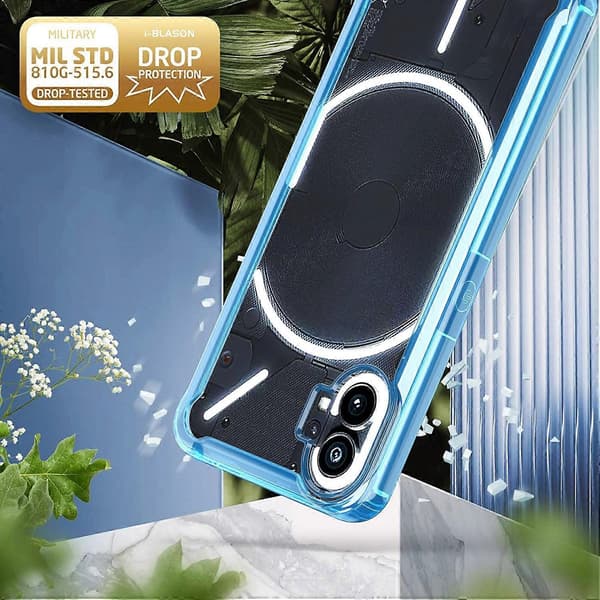 For Nothing Phone 1 Acrylic + TPU Clear Protective Phone Case Blue Blue