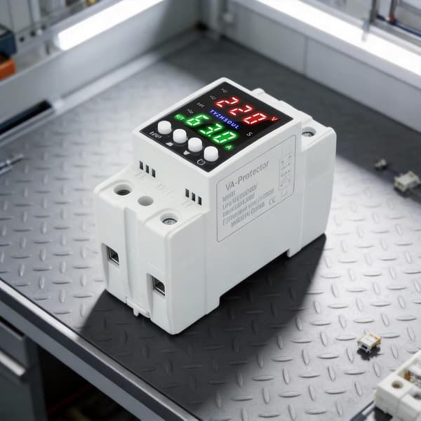 Smart Protector AC, Underströmsfunktion, PA66 Säkerhet Dubbel Display Spänning 80-300V Justerbart Överrelä med Fördröjningsskal för El