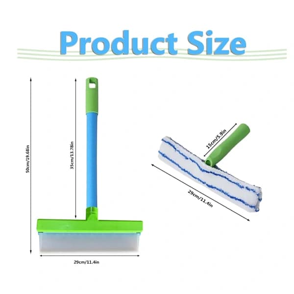 Silicone Window Squeegee with Ergonomic Non-Slip Handle and Streak-Free Blade for Windows, Mirrors, Shower Doors, Glass