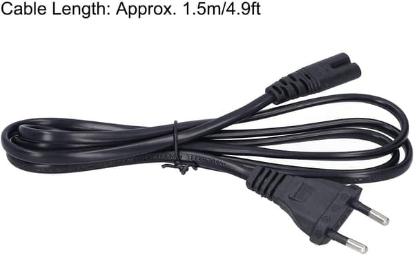 Strømkabel, EU-standard 250V 2.5A, 1.5M, Netkabel 2-polet til højttalere, skærm, PC, bærbar computer osv.