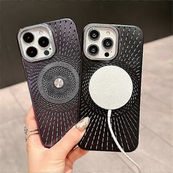 Cover til iPhone 16 Pro Max Kompatibel med MagSafe Varmeafledning Elektroplettering PC Telefonbeskyttelse