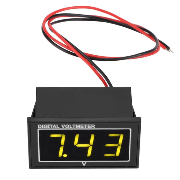 Digital LED Vandtæt DC Voltmeter Panel 2.5-30V Gul