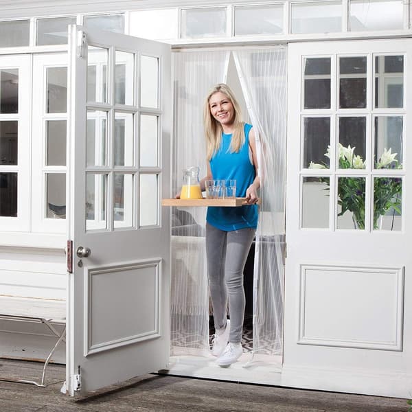 Magnetisk myggnetting 140x240cm (55x94tommer) Hvit med dører[JUN]