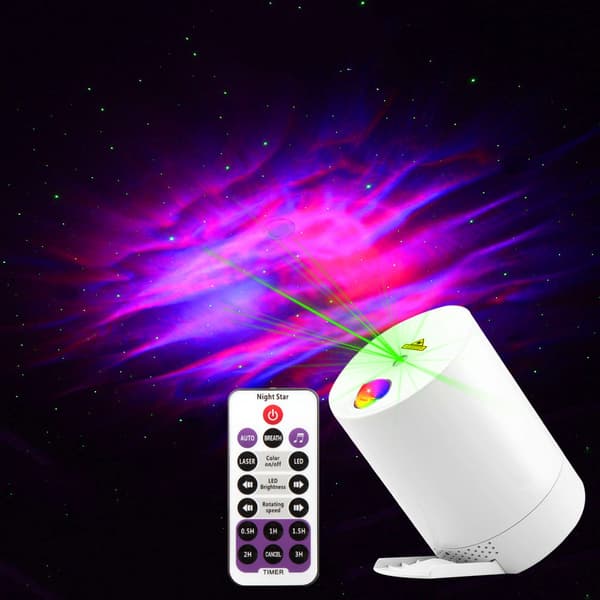 Stjernehimmelprojektor Ocean Wave Galaxy Light med fjernkontroll,