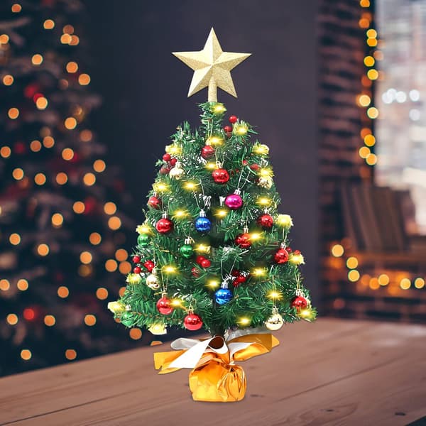 1 pc Miniature Artificial Christmas Tree in Warm Colors, Miniature Christmas Tree