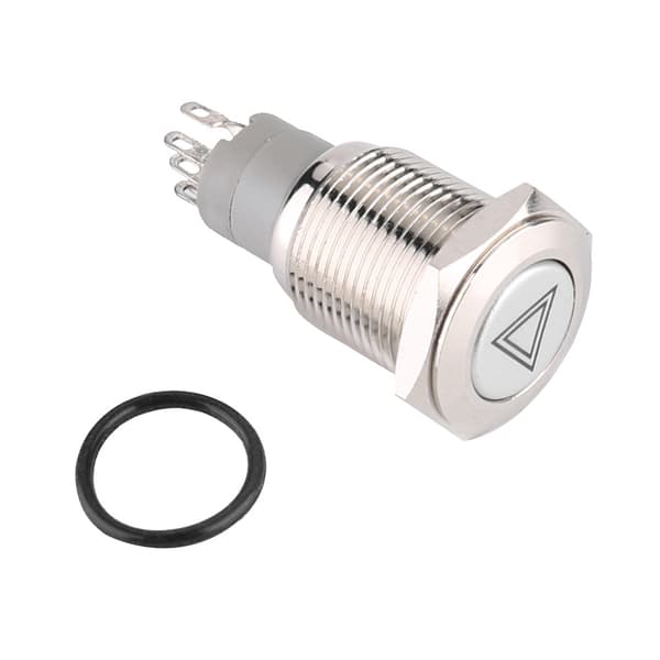 New 16mm Universal Red LED Car Emergency Warning Light Push Button On/Off Switch