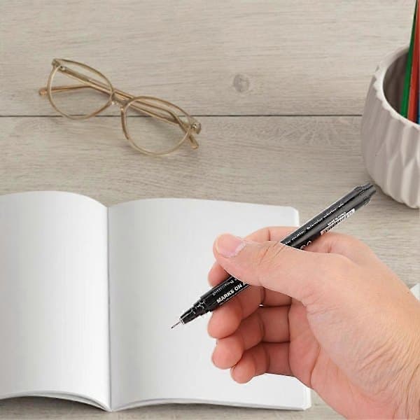 12 Pcs Micron Liner Fineliner Black Water-based Ink Waterproof Drawing Sketch Pen