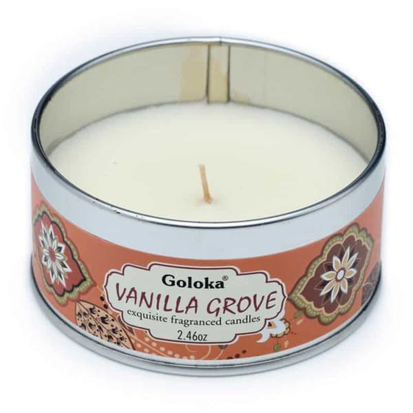Goloka duftlys Vanilla Grove i metallboks