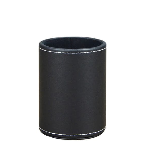 4-pack PU-läder pennställ kopp skrivbordsarrangör kontorstillbehör behållare svart [DB] Black