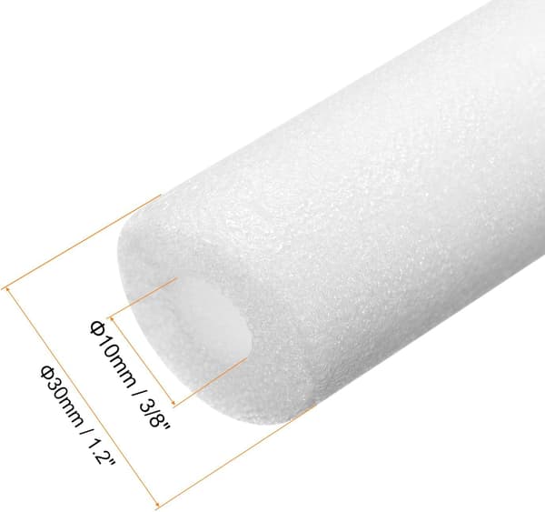 4 stk. Rørisolering Skumrør Isolering 10mm (3/8 tomme) ID 30mm OD 91cm Frostbeskyttelse til Kobberrør, Hvid Blue