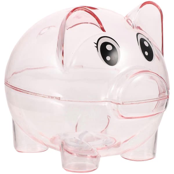 Transparent Piggy Bank Develops Saving Habits Table Decoration 2 pcs