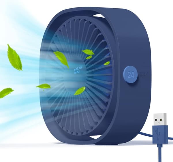 Mini USB-vifte, bærbar mini USB-bordvifte for kontor/hjem/reise/camping - Blå