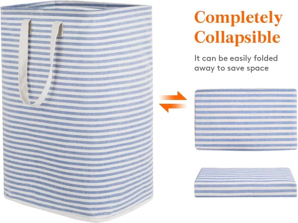 72L Waterproof Foldable Fabric Laundry Basket with Large
