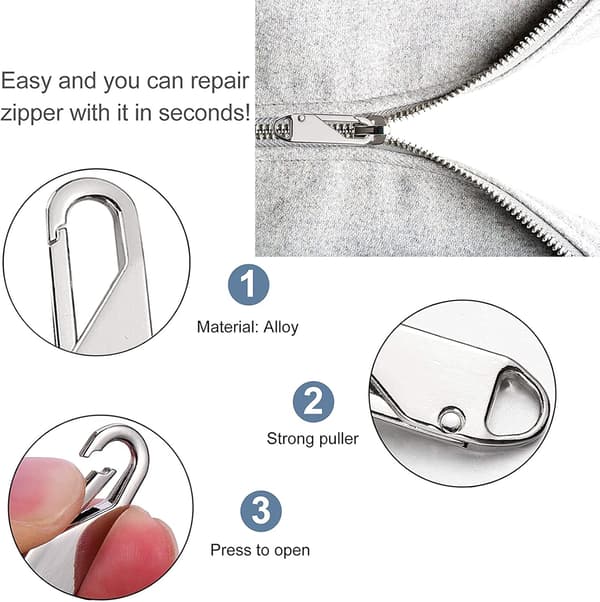 Metal Zipper Replacement, 10-pack, Replace Zipper Pulls, Zipper Slider