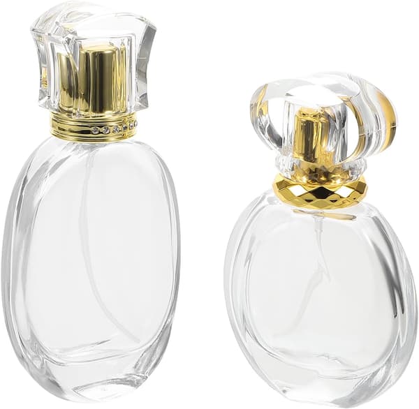 2 stk påfyllbare 50 ml glassparfymeflasker med finforstøver, bærbare reisespraybeholdere for påfyll av duft og prøveoppbevaring