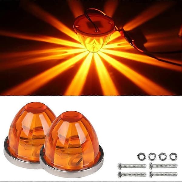 2 stk. ravfarvede vandmelon LED Strobe+konstante markeringslys Dobbeltfunktion baglygter til autocamper, trailer, lastbil, bus