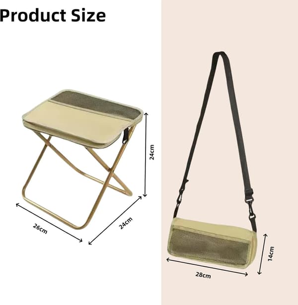 Outdoor Backpack Folding Stool Pencil Case Stool Portable Simple Camping Equipment Shoulder Bag Stool Sports Folding Chair Handbag (Large Size) S S