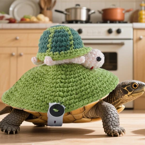 Knitted Turtle Sweater for Pet Turtle, Hand-Knitted Sweater for Pet Turtle, Cute Warm Shell Costume, Turtle Clothes