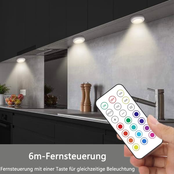 LED-spotter Batteridrevne med fjernkontroll, 3-pakning