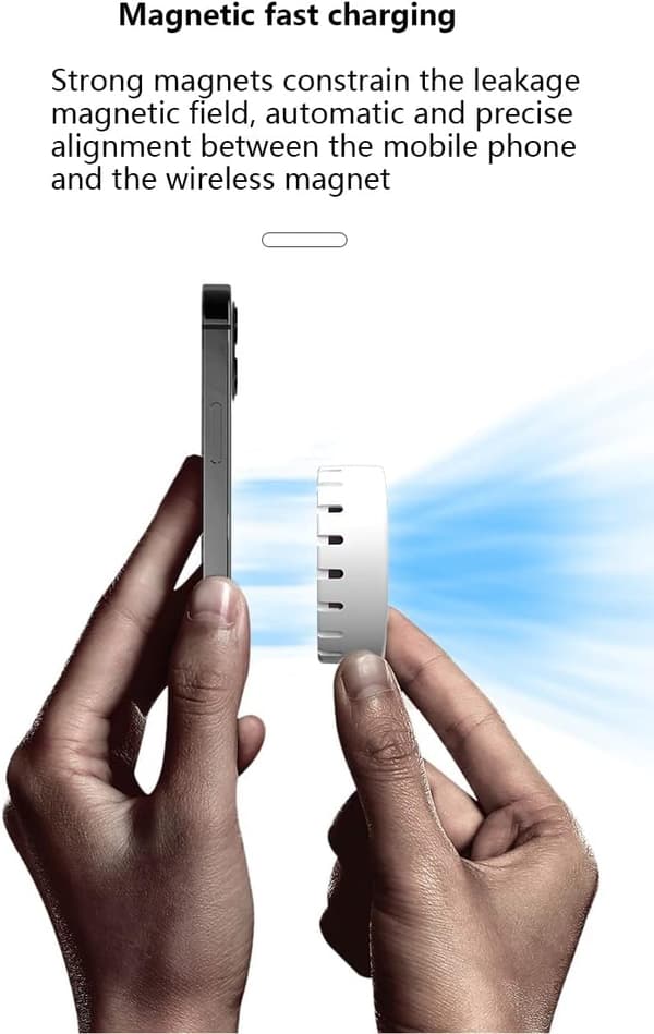 Magnetisk køleradiator egnet til iPhone 15W trådløs oplader, trådløs oplader til spil varmeafledning (Sort)