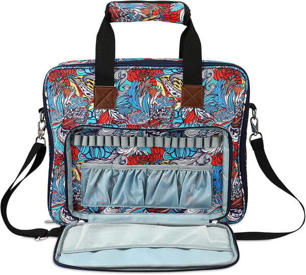 Portable Storage Bag for Embroidery Kit with Multiple Compartments Square Carry Bag
