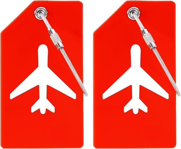 2-pack silikonresväskor med ID-kort, färgglada bagagetaggar