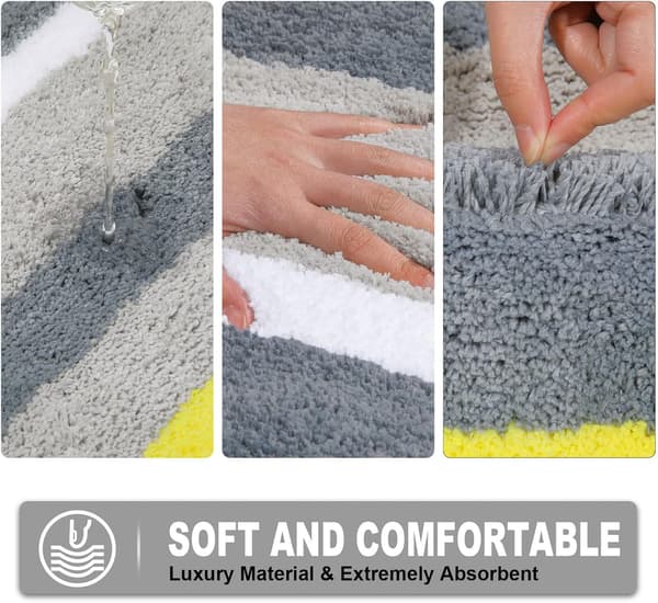 Sklisikker absorberende baderomsmatte i mikrofiber for dusj