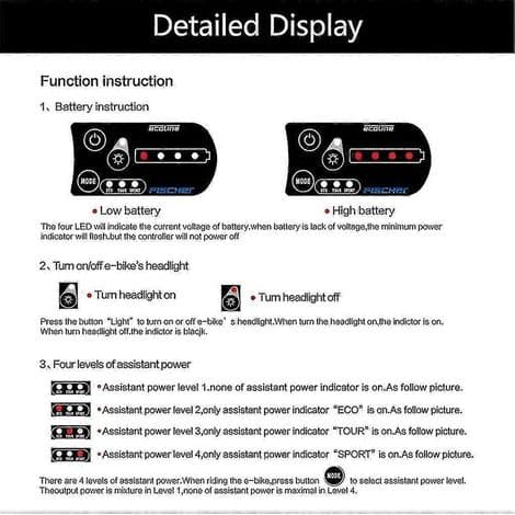 810 LED-displaykontakt for elsykkelhastighetsmåler, frontlykt og LED-displaytilkobling.